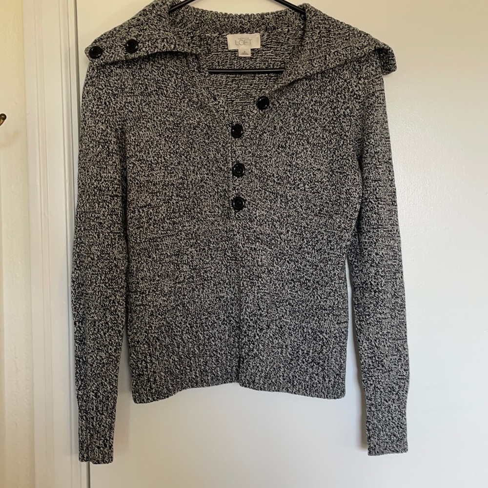 Vintage Black and White Knit Ann Taylor Sweater